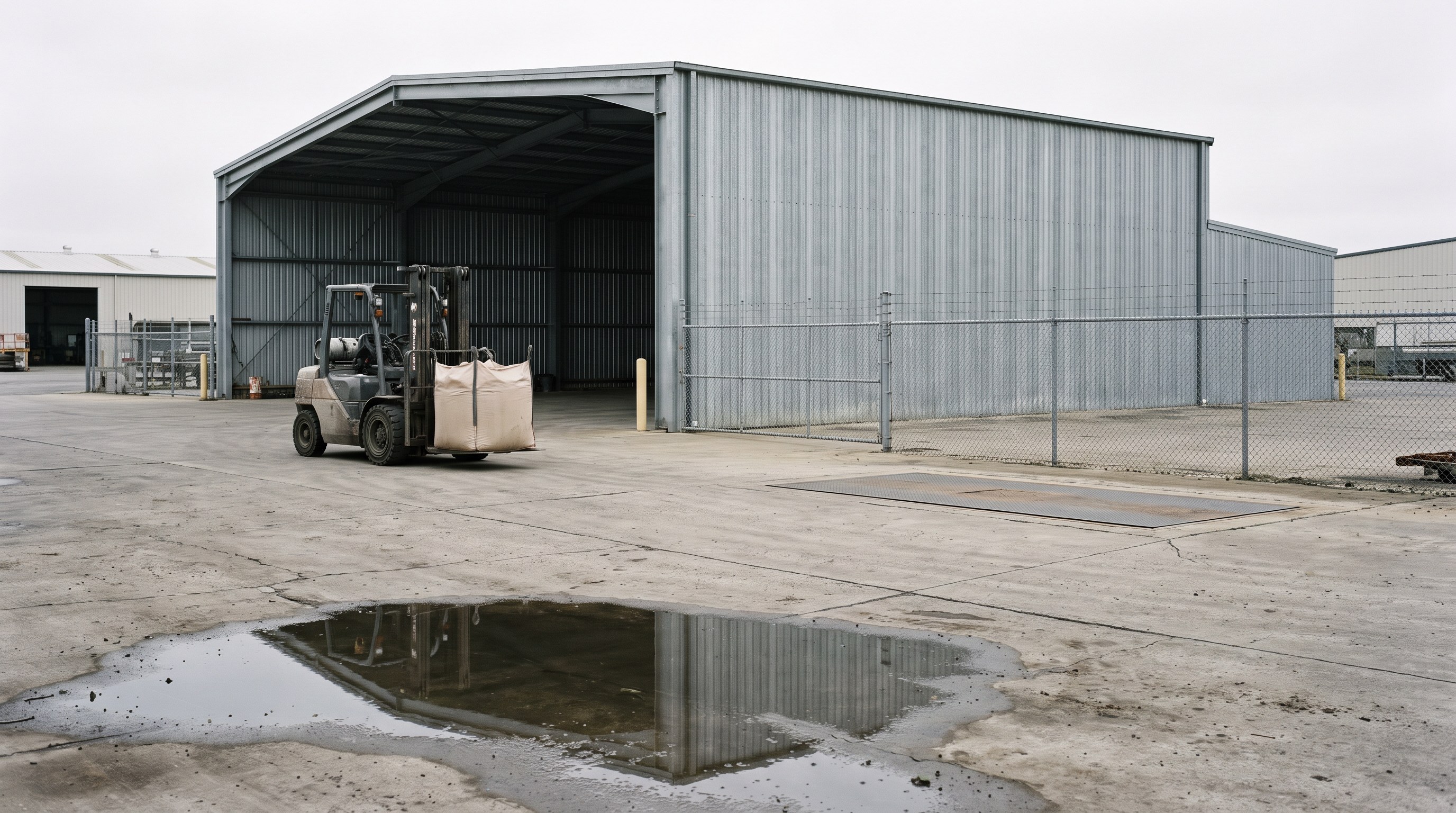 contained view of the Braeside yard showing the material staging and loading area