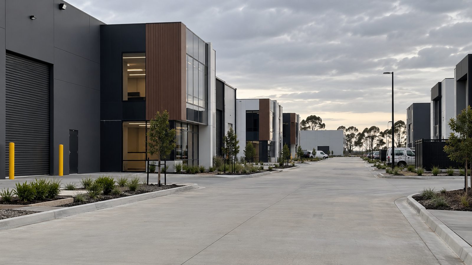 New warehouses in a Hallam industrial estate